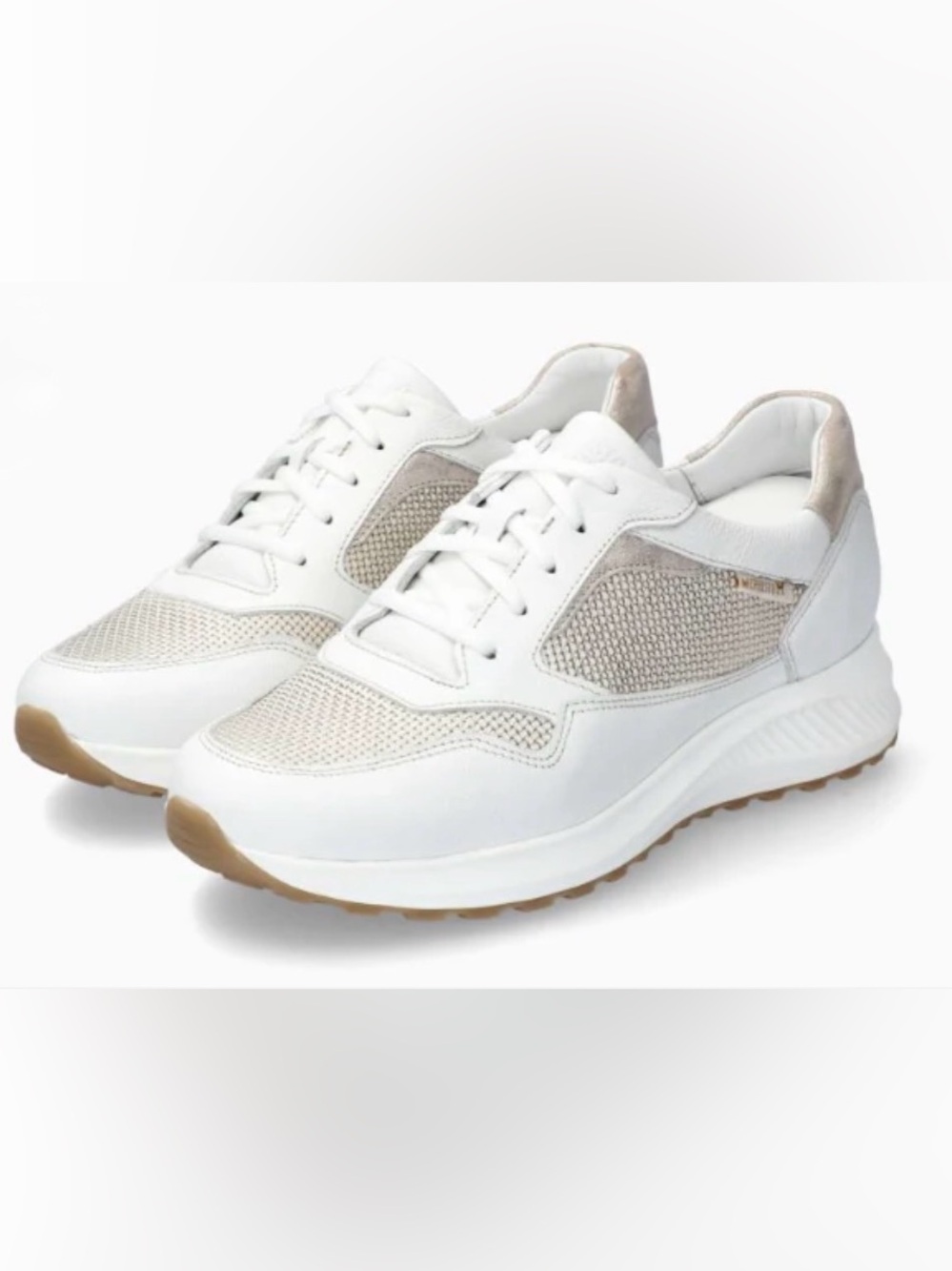 Mephisto Karen White with gold panels Women's Lightweight Lace-Up Sneakers